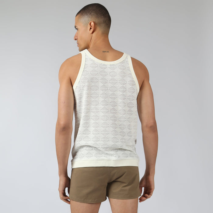 NEW- Ivory Chevron Lace Tank - Parke & Ronen