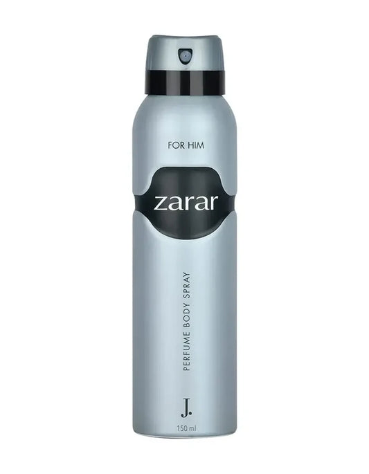 Zarar perfume body spray bottle on a white background