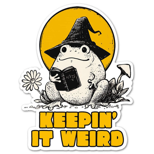 Keepin' It Weird Wizard Frog Sticker