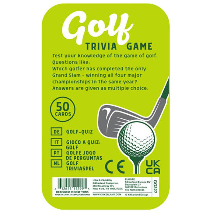 kikkerland design inc golf trivia game