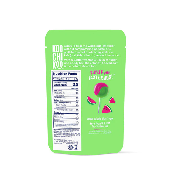 KOOCHIKOO No Sugar Lollipops Vitamin C Watermelon 62g - L'Organic