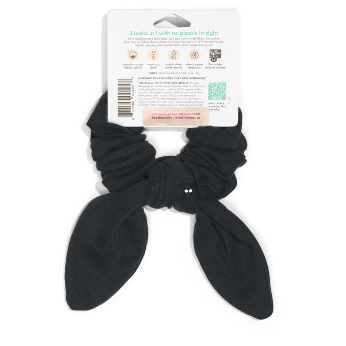 Kooshoo Plastic-Free 3-in-1 Bow Scrunchie - Black
