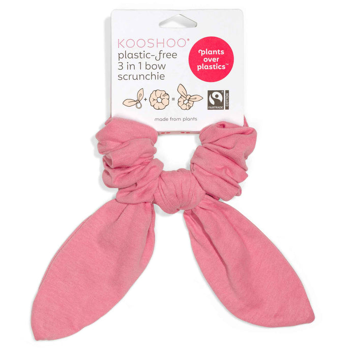 Kooshoo Plastic-Free 3-in-1 Bow Scrunchie - Flamingo