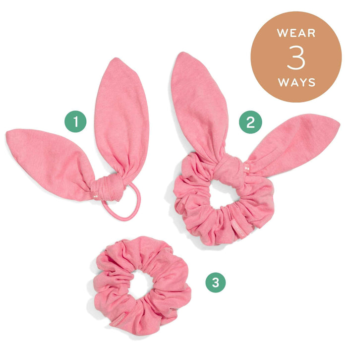 Kooshoo Plastic-Free 3-in-1 Bow Scrunchie - Flamingo