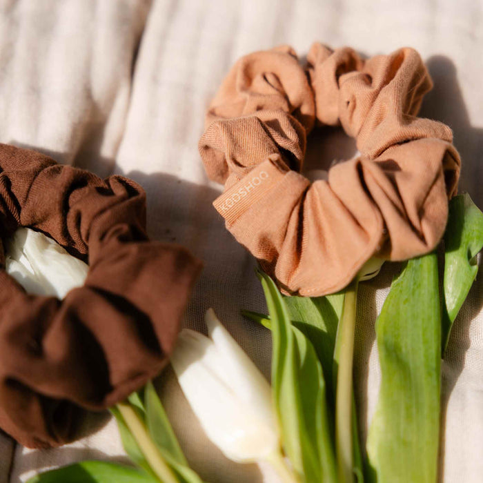 Kooshoo Plastic-Free Scrunchies - Macchiato Brown