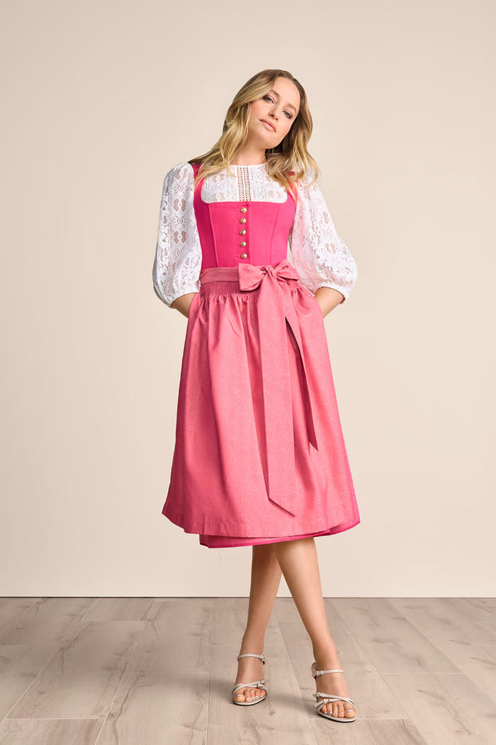 Kruger Long Dirndl 2pcs. 70cm "Belli" red
