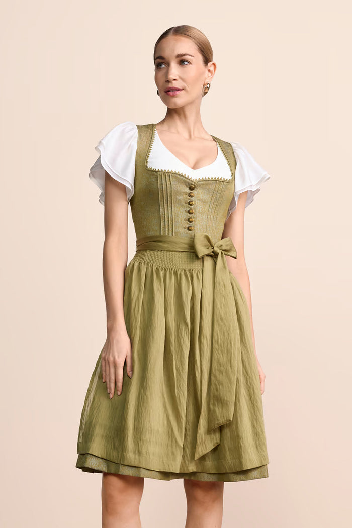 Kruger Midi Dirndl 2pcs. 60cm "Eryndra" green