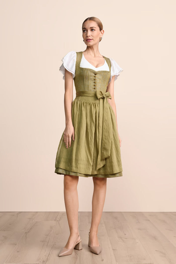 Kruger Midi Dirndl 2pcs. 60cm "Eryndra" green