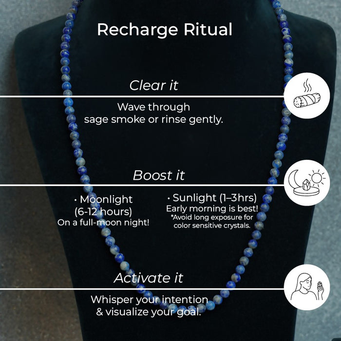 Lapis Lazuli 6 MM Jup Mala – A Sacred Tool for Wisdom & Spiritual Clarity