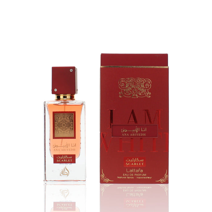 Lattafa Ana Abiyedh Scarlet box