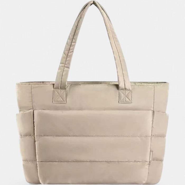 LILY | Cute Puffer Tote Bag with Laptop Compartment & Flower Print