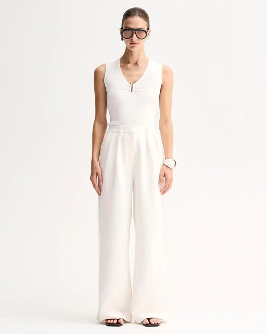 LINDSAY KNIT TOP in White by Elka Collective