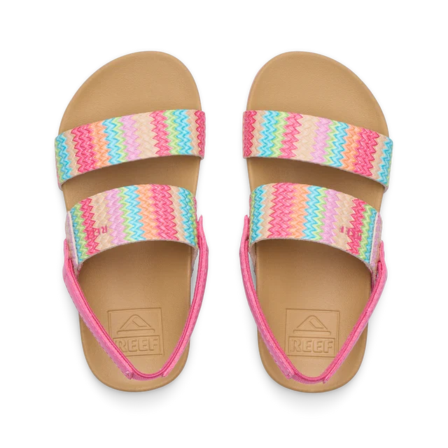 Reef Little Cushion Vista toddler sandal footbed and strap detail close-up