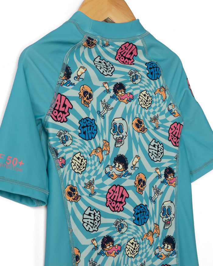 Lush Waves Kids Short Sleeve Rashvest in Blue