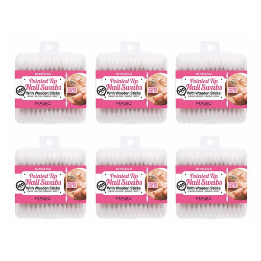Magic - Pointed Tip Nail Swabs - 100 Count Precision Cotton Buds with Wooden Sticks