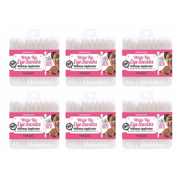 Magic - Wide Tip Eye Swabs - 80 Count Precision Makeup Applicators