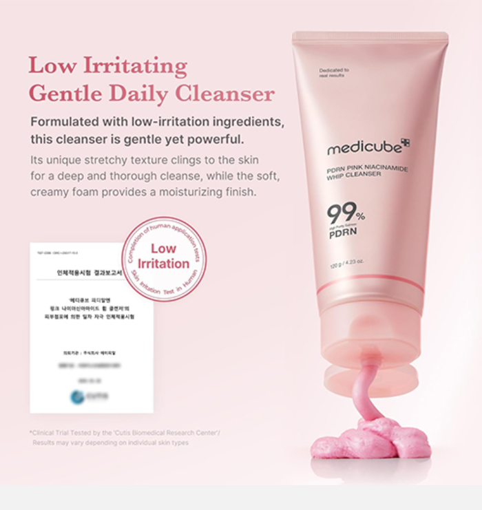 Medicube Cleanser 4.23 oz-PDRN Pink Niacinamide Whip Cleanser