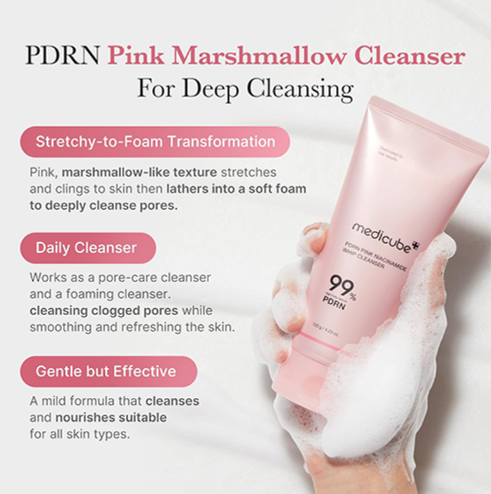Medicube Cleanser 4.23 oz-PDRN Pink Niacinamide Whip Cleanser