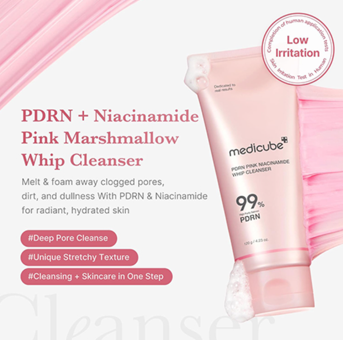 Medicube Cleanser 4.23 oz-PDRN Pink Niacinamide Whip Cleanser