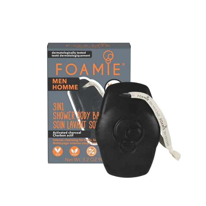 Mens 3-in-1 Shower Bar - Charcoal & Rosewood by FOAMIE &Keep