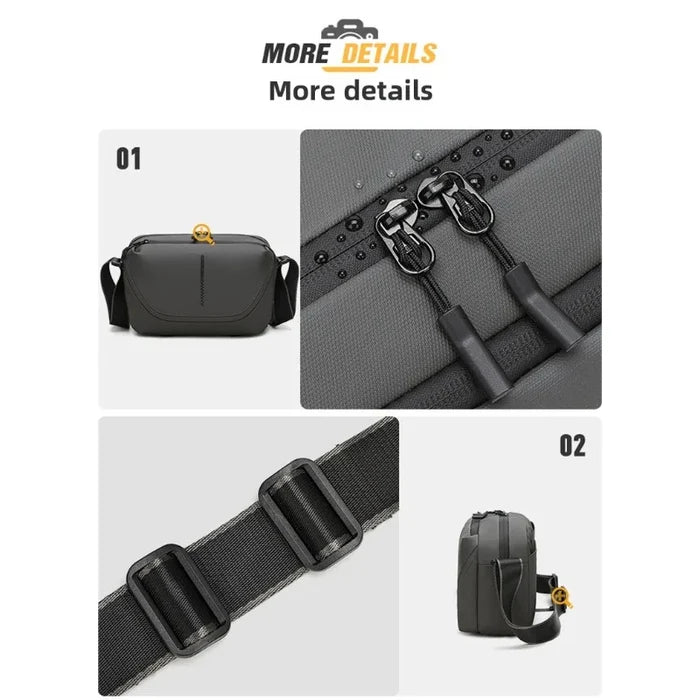 Men's Crossbody Camera Bag for DSLR & Mirrorless Cameras | Portable Shoulder Photography Bag with Lens Storage, Tripod Holder & Accessories Pocket