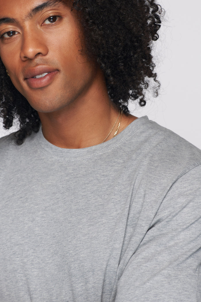 Men's Essential Crew in Heather Grey