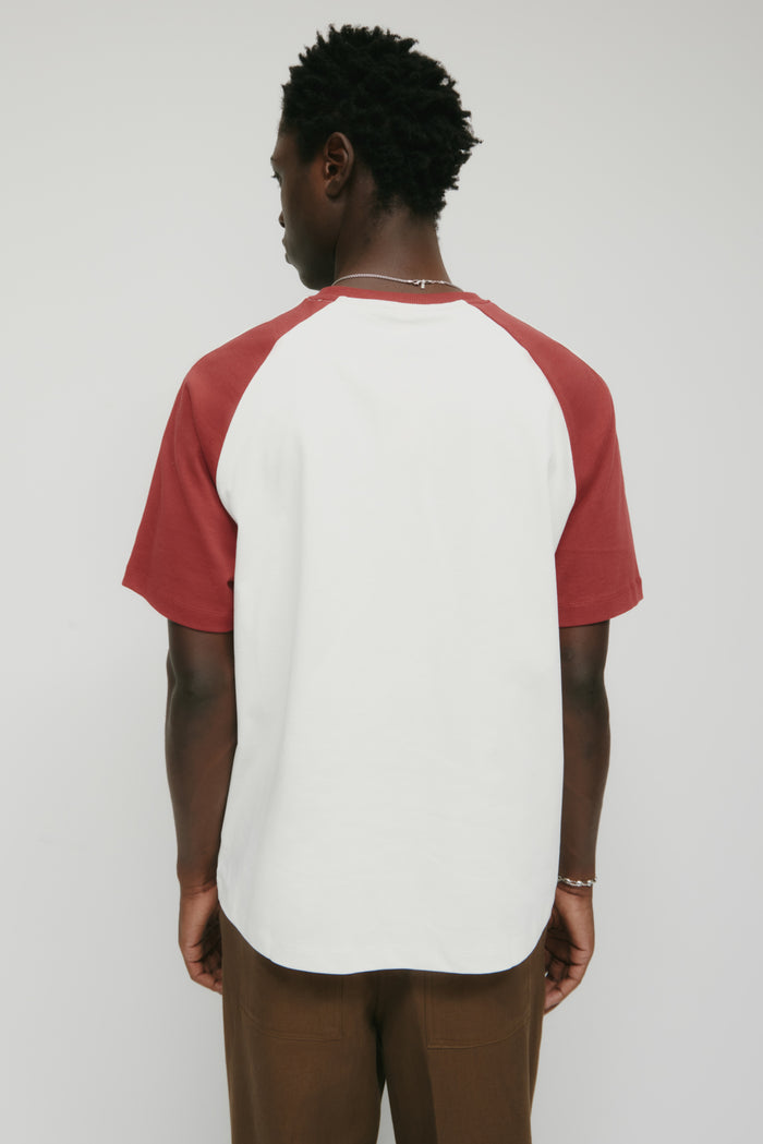 Men's Varsity V-Neck in Marshmallow/Yakimo