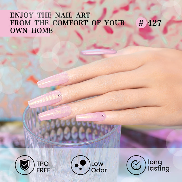 Mermaid Jelly Pearl Gel Polish Set - 6 Pastel Colors Translucent Jelly & Pearl Shimmer 7.5ml - TPO & HEMA Free