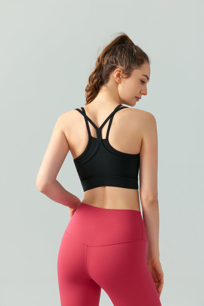 Mesh Fake Two Sports Bra