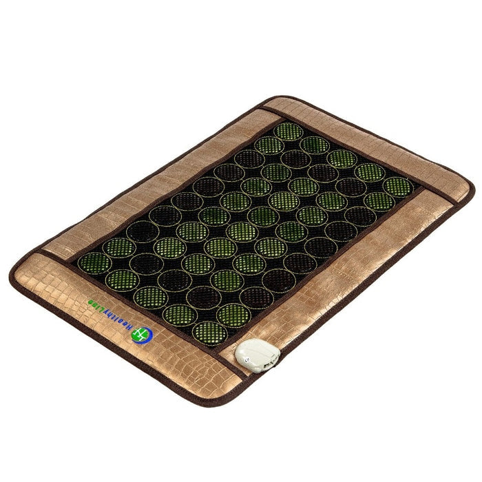 Mesh JT Pad Medium 3220 Soft InfraMat Pro® | HealthyLine beige wellness device with black and green circular heating elements for body care and recovery use.