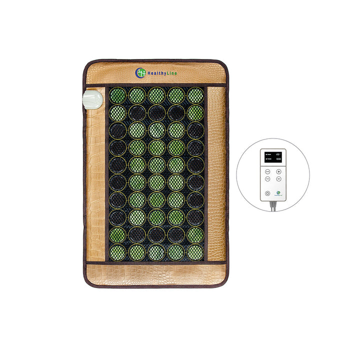 Mesh JT Pad Medium 3220 Soft InfraMat Pro® | HealthyLine featuring jade and tourmaline stones, designed for wellness and recovery with an easy-to-use control panel.