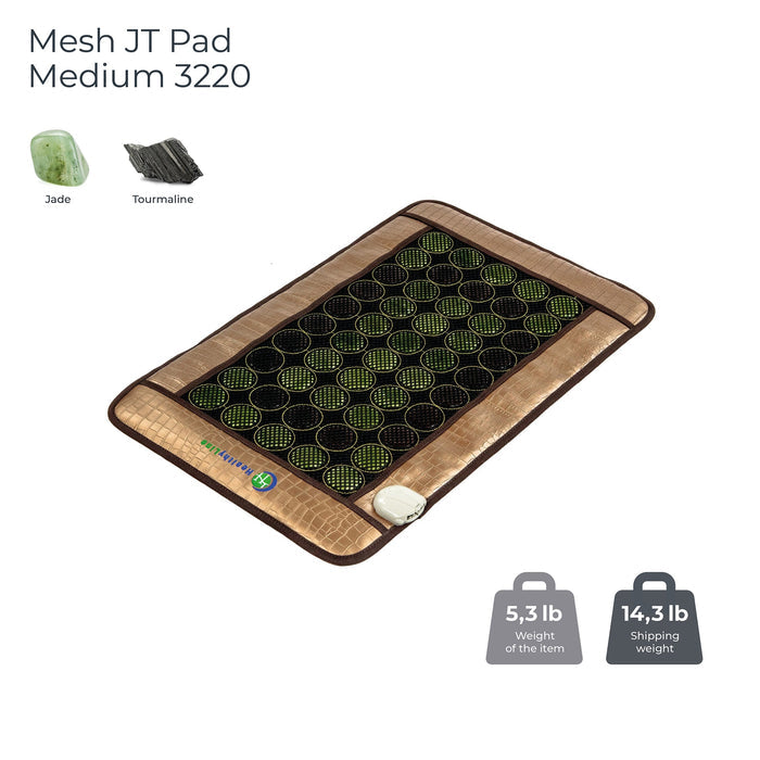 Mesh JT Pad Medium 3220 Soft InfraMat Pro® | HealthyLine featuring jade and tourmaline stones for body care and wellness recovery, designed with a soft, padded mesh surface.
