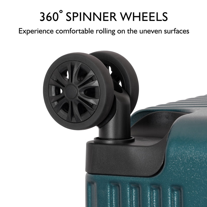 Meta Luggage, dark teal premium travel trolley with smooth spinner wheels by Carriall