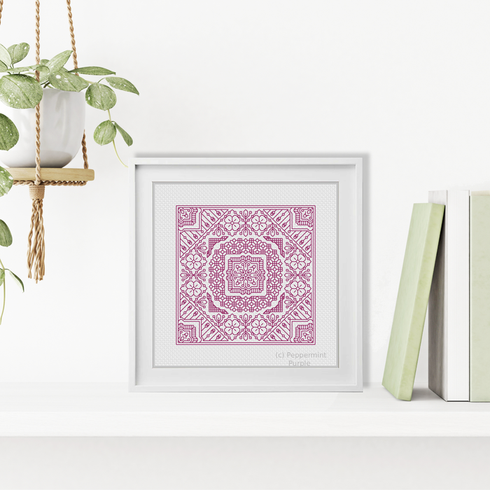 Mini Study In Plum Blackwork Pattern by Peppermint Purple