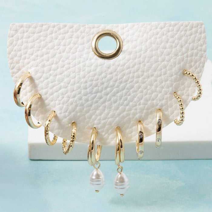 Mixed Metallic Hoop Earrings Set