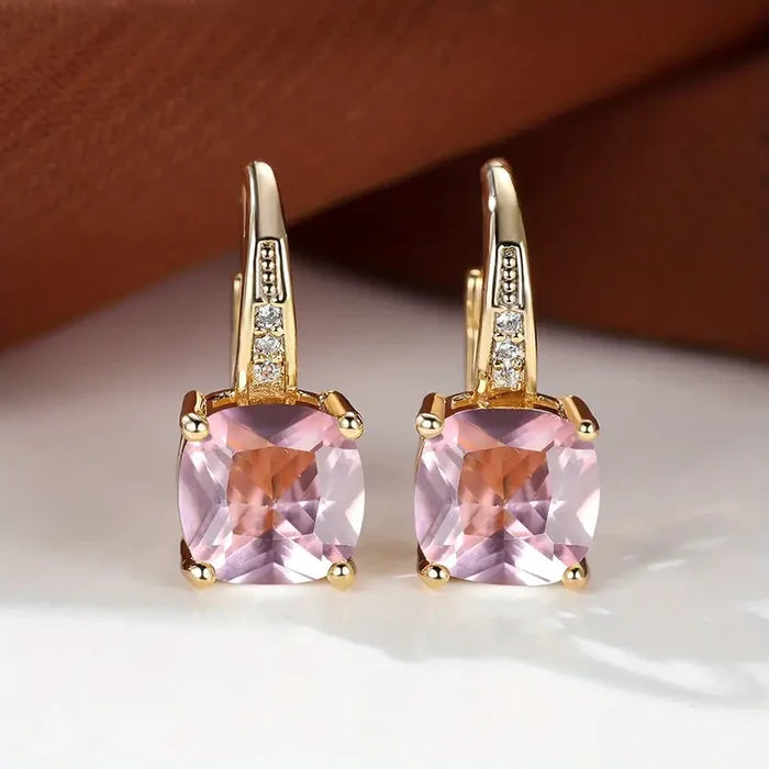 Mystic Stone Hoop Earrings | Gold