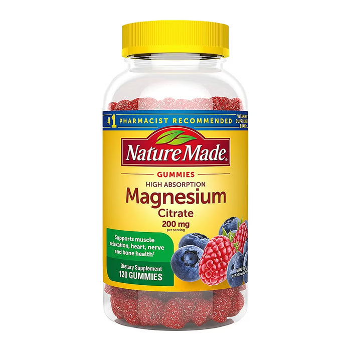 Nature Made High Absorption Magnesium Citrate 200 mg Gummies, 120 Count