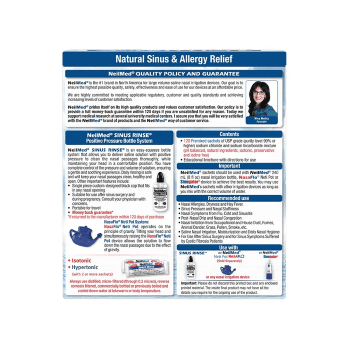 NeilMed Sinus Rinse 120 Regular Premixed Packets