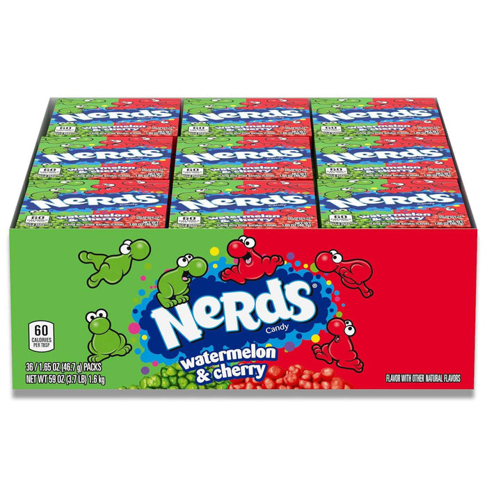 Nerds - Watermelon and Wild Cherry Candy - 1.65 Oz - 36 ct - 10 Pack