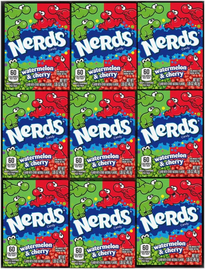 Nerds - Watermelon and Wild Cherry Candy - 1.65 Oz - 36 ct - 10 Pack