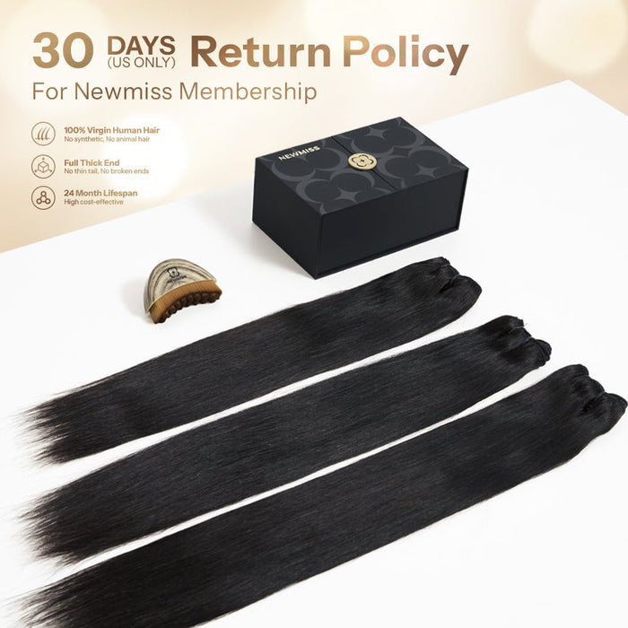 NEWMISS 15A Grade Burmese Straight Hair 3 Bundles Value Pack - Raw Virgin Human Hair Bundles - newmiss hair