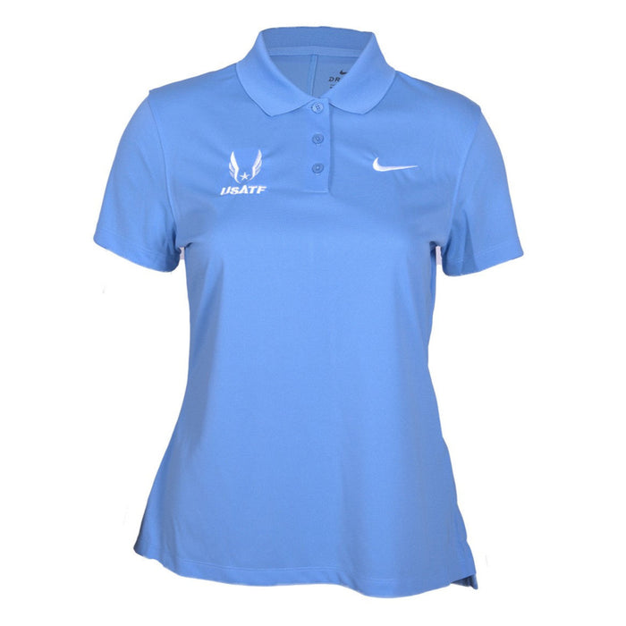 Light blue polo shirt with Nike logo on a white background