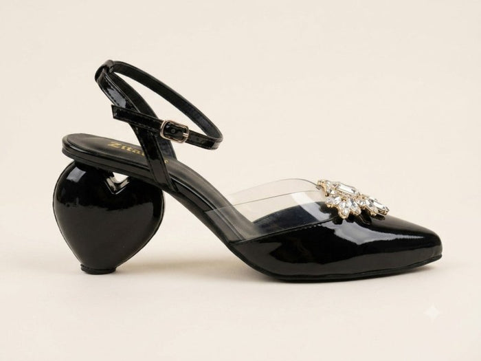 Noir Crystal Slingbacks