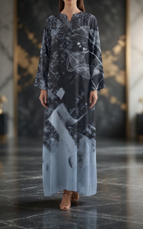 Noir Petals Kaftan