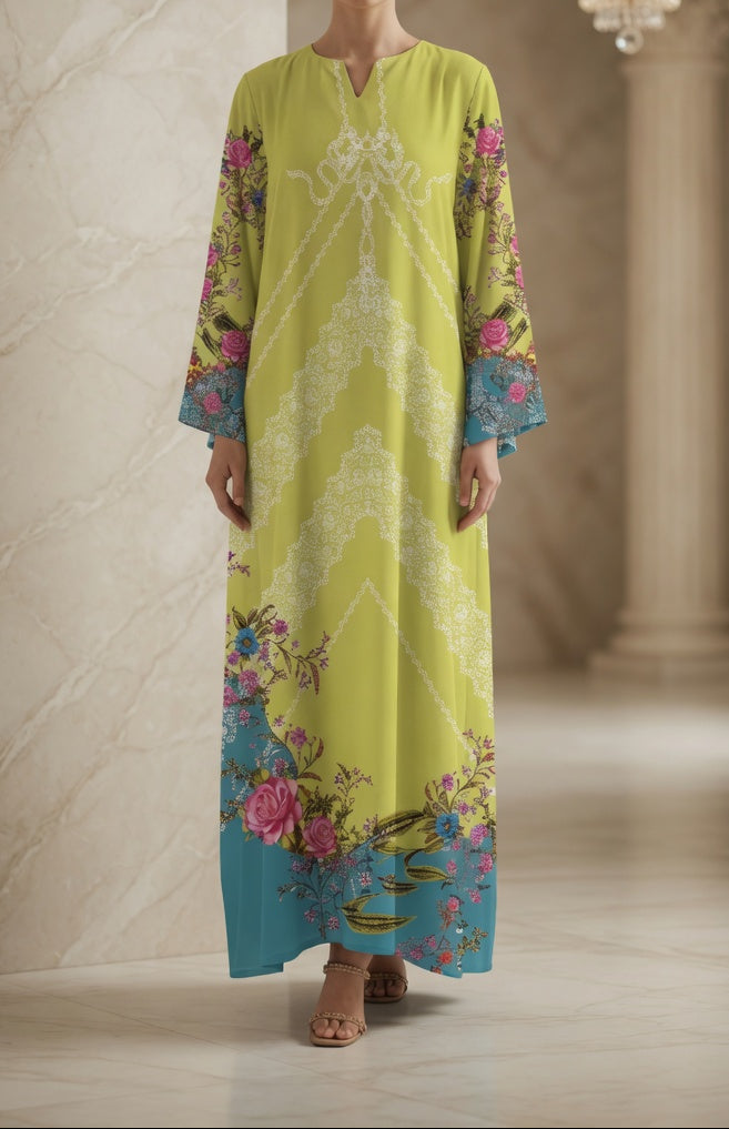 Noor-e-Lime Blossom Kaftan