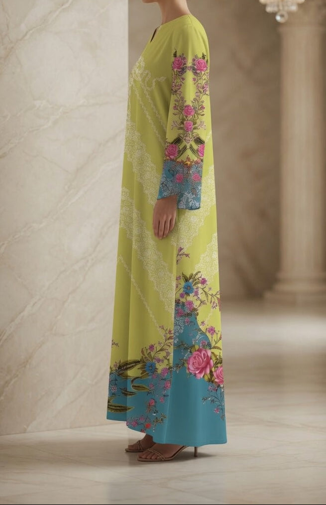 Noor-e-Lime Blossom Kaftan