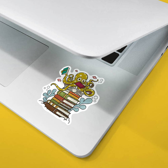 Octopus Book Lover Vinyl Sticker