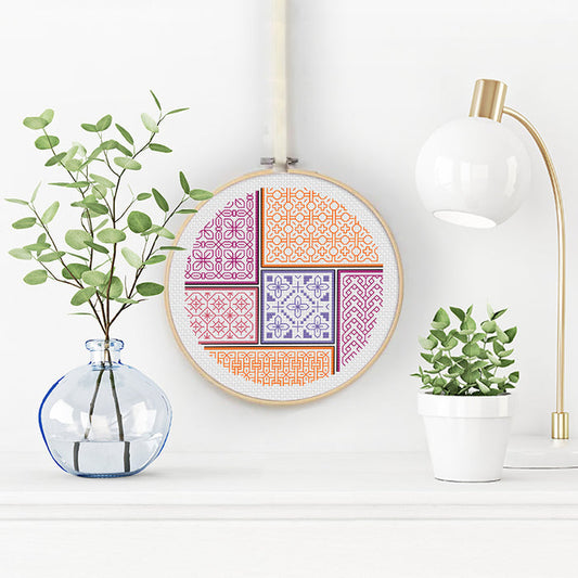 Off Centre Blackwork Pattern by Peppermint Purple
