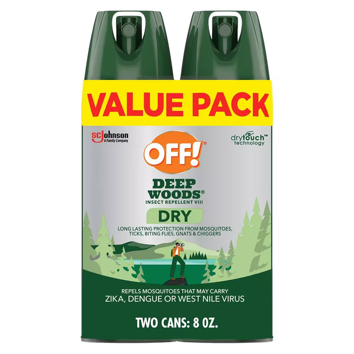 OFF! Deep Woods Dry Aerosol Insect Repellent, 4 oz - Twin Pack - 12 Pack