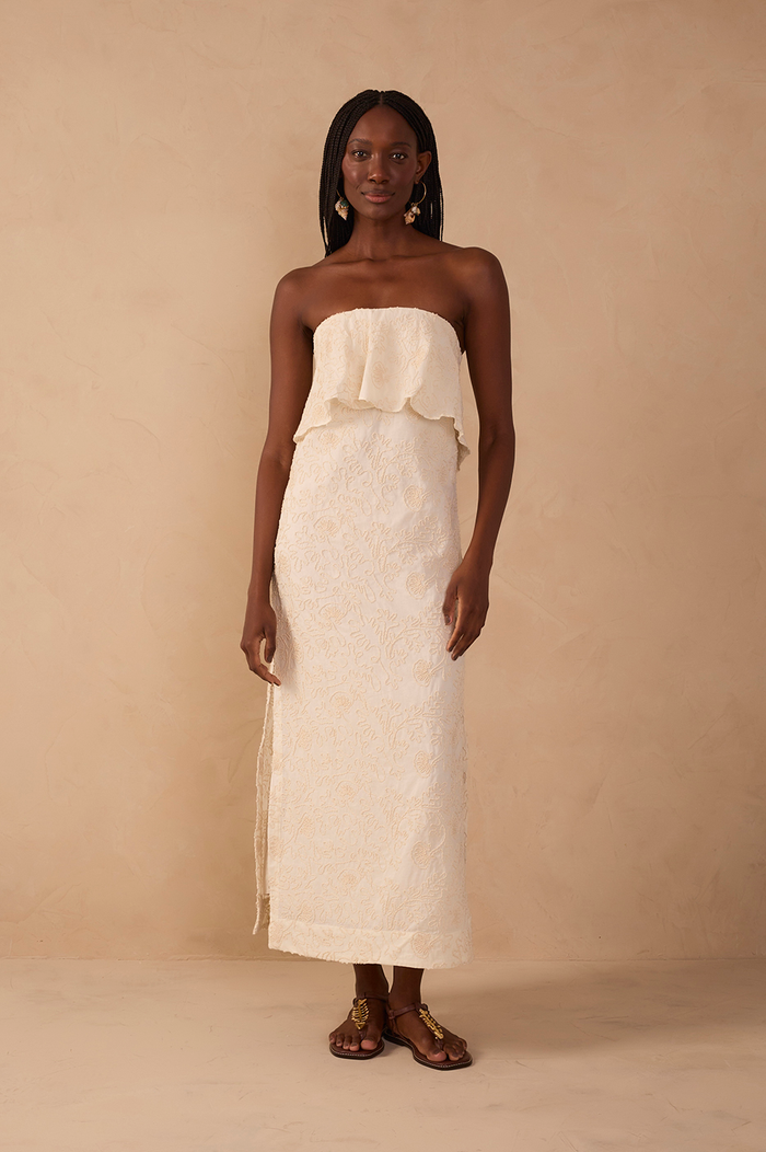 Off-White Embroidered Layered Maxi Dress_1